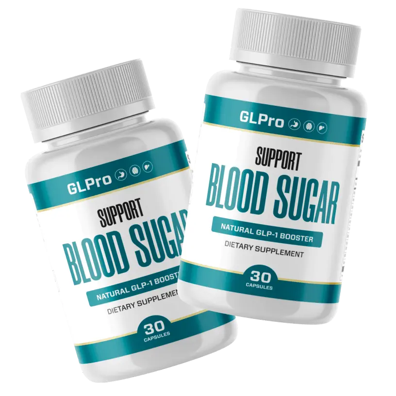 GLPro blood sugar support supplement bottles